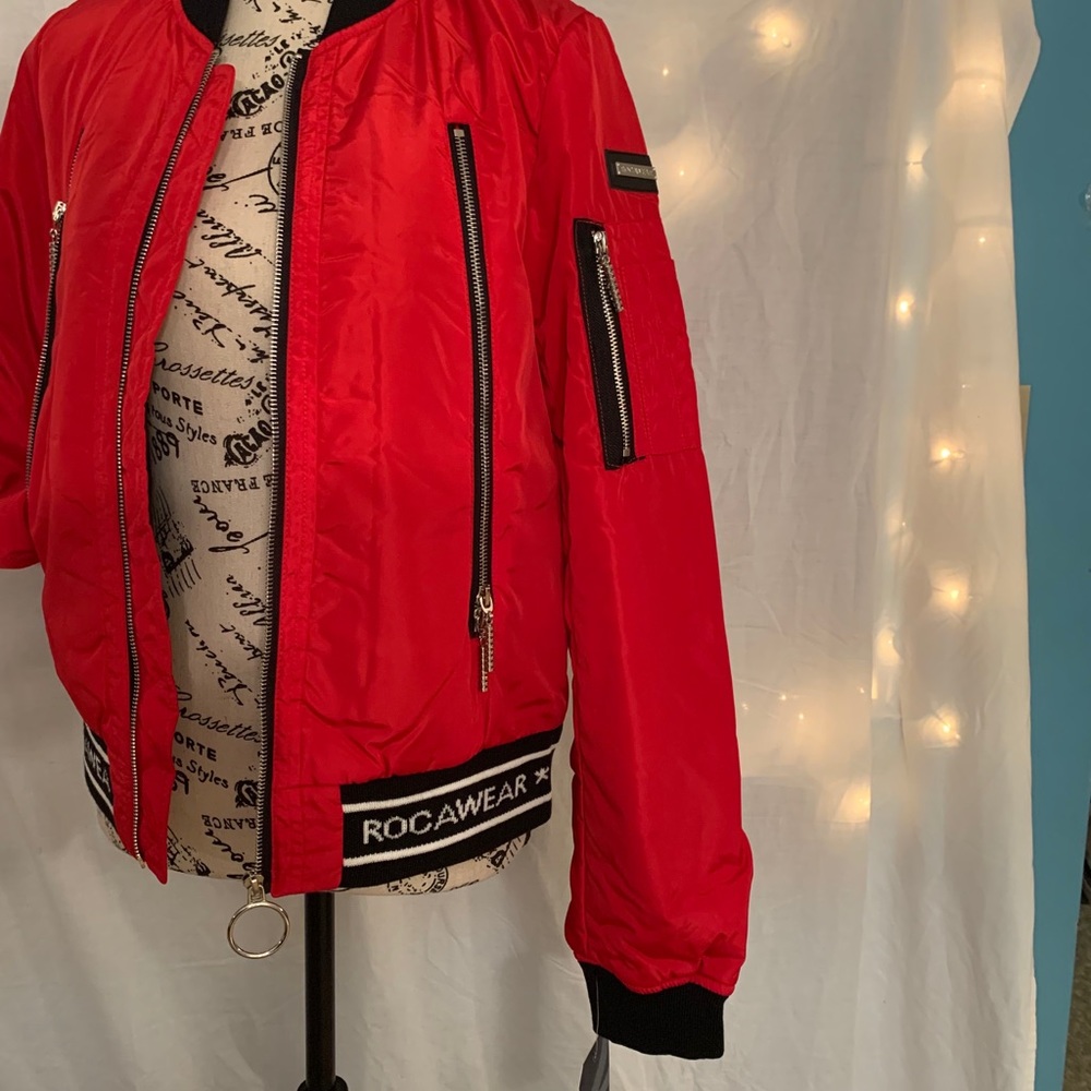 Red RocaWear Bomber Jacket - Picture 3 of 10